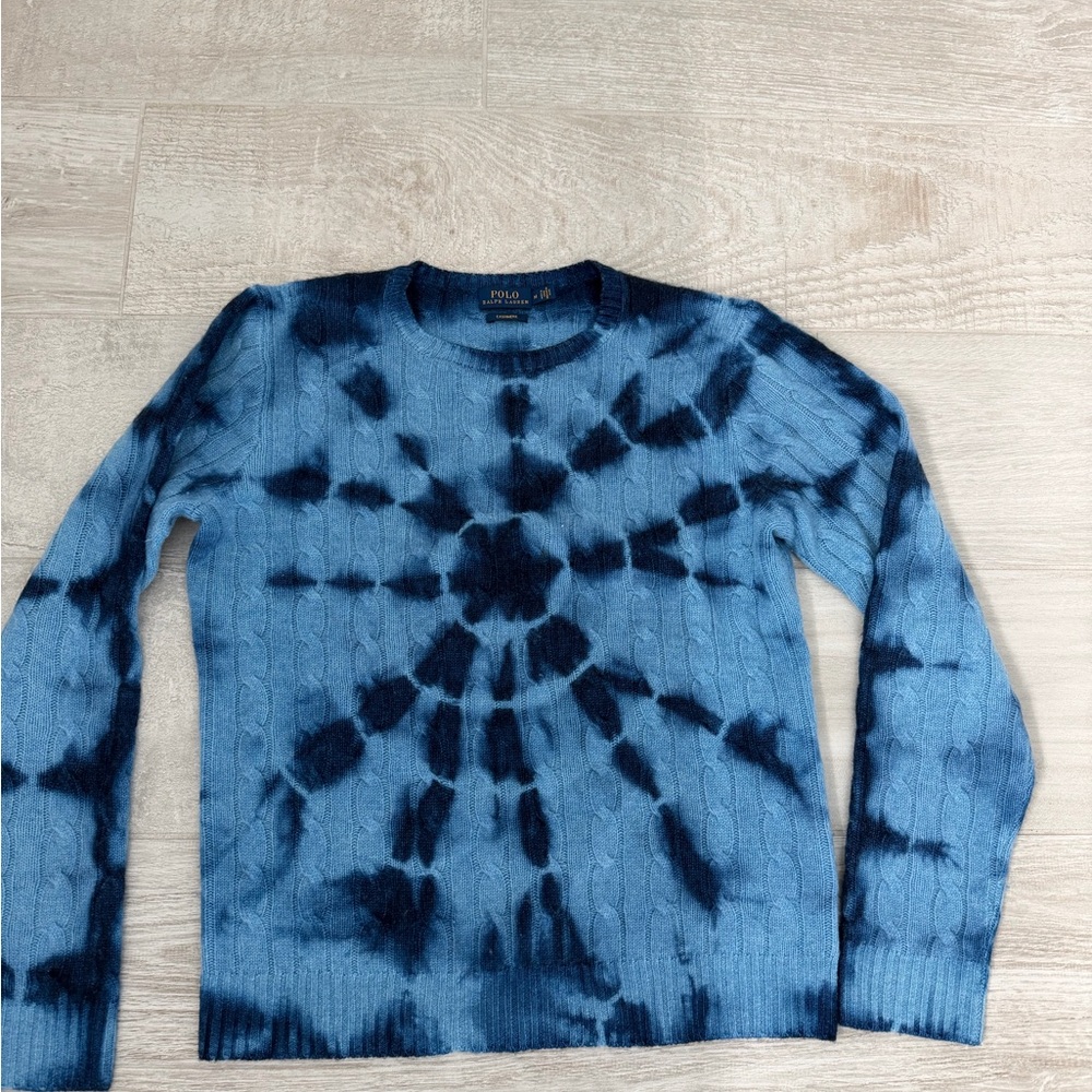 Polo Ralph Lauren Blue Tie-Dye Crewneck Sweater